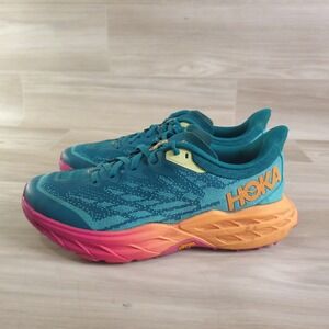 Hoka Speedgoat 5 Trail Running Shoes Womens 7 Teal Pink Orange 1123158 DLCB